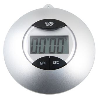 FISHTEC ® Minuteur de Cuisine Mécanique et Magnétique - INOX - Affichage  Temps Restant avec Alarme Sonore - Minuterie