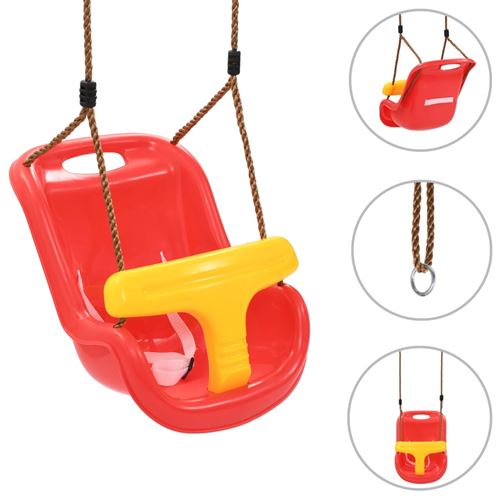 vidaXL Balançoire pour bébé avec ceinture de sécurité PP Rouge