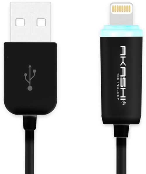 Câble compatible Lightning 1m avec indicateur de charge - Noir