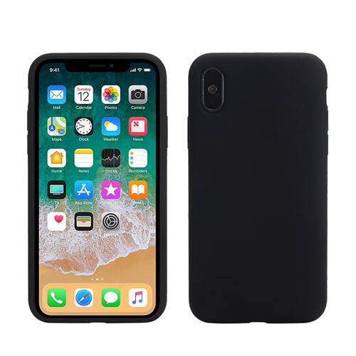 Coque en silicone bord enroulé mou noir pour votre Apple iPhone X
