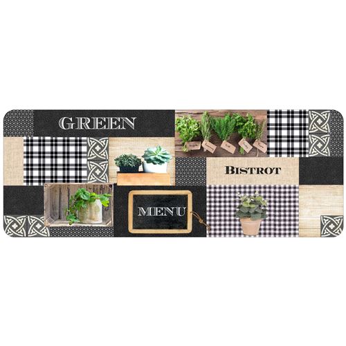 Tapis Déco Imprimé Tapis En Mousse 45 X 120 Cm Green Bistrot Douceur D'intérieur - Image 1