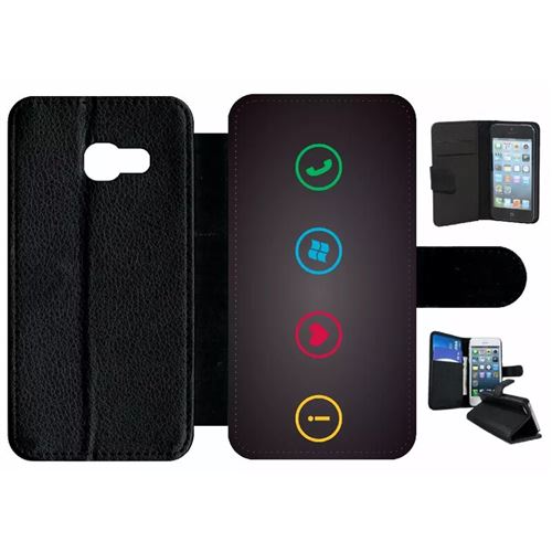 Etui À Rabat Samsung Galaxy A3 2017 (a320) Rebus I Love Windows And Phone