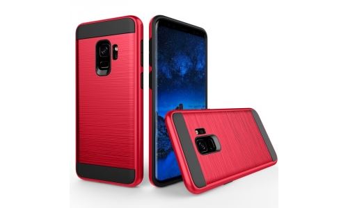 Coque hybride Galaxy S9 renforcée coloris rouge