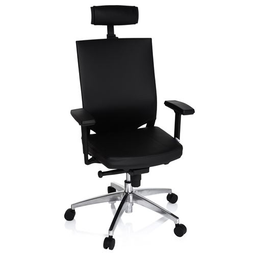 Siège bureau / Siège de direction PORTO MAX HIGH, assise tissu/dossier tissu maille noir hjh OFFICE