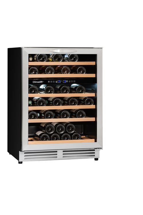 Climadiff Cbu51D1X - Cave À Vin - Encastré - Encastrable - Largeur : 59.5 Cm - Profondeur : 57.5 Cm - Hauteur : 82 Cm - 138 Litres - Classe G - Acier Inoxydable