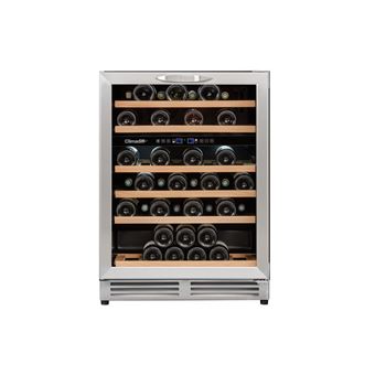 Climadiff CBU51D1X - Cave à vin - encastré - intégrable - largeur : 59.5 cm - profondeur : 57.5 cm - hauteur : 82 cm - 138 litres - classe G - acier inoxydable