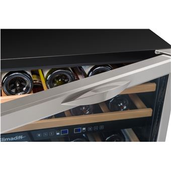 Climadiff CBU51D1X - Cave à vin - encastré - intégrable - largeur : 59.5 cm - profondeur : 57.5 cm - hauteur : 82 cm - 138 litres - classe G - acier inoxydable
