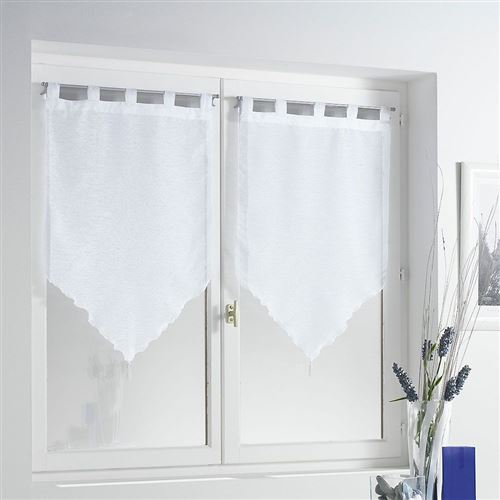 Paire pompon passants 2 x 90 x 120 cm voile sable lissea Blanc