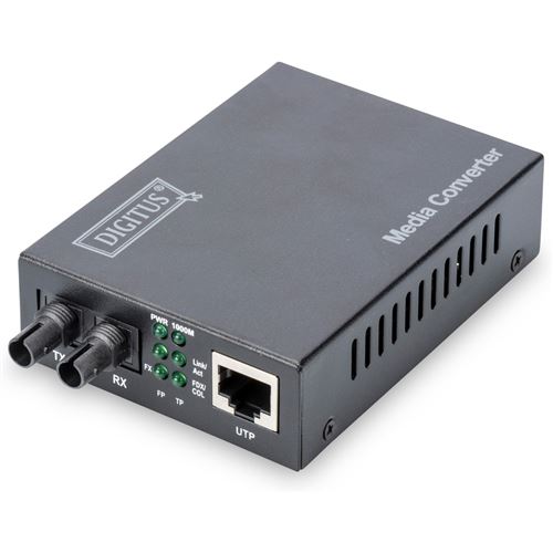 Digitus Professional Dn-82110-1 - Convertisseur De Média À Fibre Optique - 1Gbe - 10Base-T, 1000Base-Sx, 100Base-Tx, 1000Base-T - Rj-45 / St Multi-Mode - Jusqu'à 500 M - 850 Nm