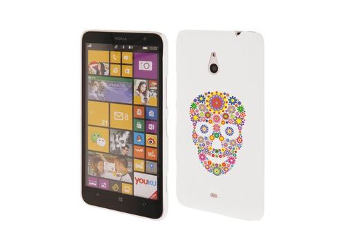 Coque blanche motif Tête de mort fleurie Nokia Lumia 1320