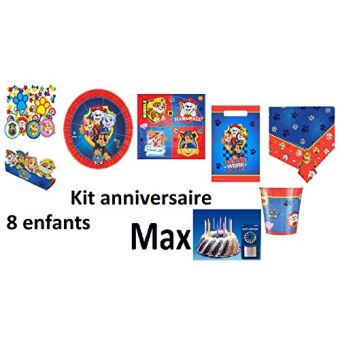 Mgs33 Kit Pat Patrouille 8 Enfants Complet Anniversaire 8 Assiettes 8 Gobelets 16 Serviettes 1 Nappe 24 Bougies 8 Invitations 8 Sacs Confetti Sachet Fete Nouveaute 2019 Article De Fete Achat Prix Fnac