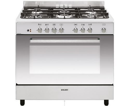 Glem GE960CVIX2 - Cuisinière - pose libre - largeur : 90 cm - profondeur : 60 cm - hauteur : 91 cm - avec système auto-nettoyant - classe A - inox