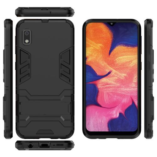 Coque en TPU garde hybride cool noir avec béquille pour votre Samsung Galaxy A20e/A10e