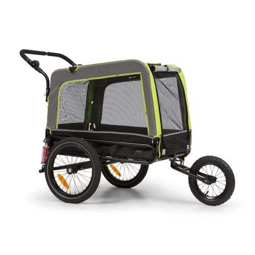 Comparer les prix de Klarfit Husky Vario Remorque de vélo 240L & poussette pour chien - 600D - toile Oxford verte