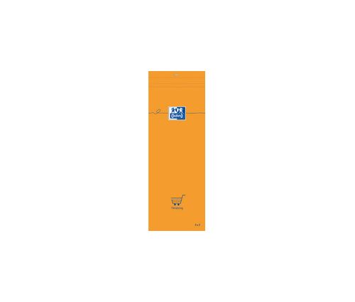 Oxford Orange Bloc-Notes, 74 X 210 Mm, Quadrillé,80 Feuilles,