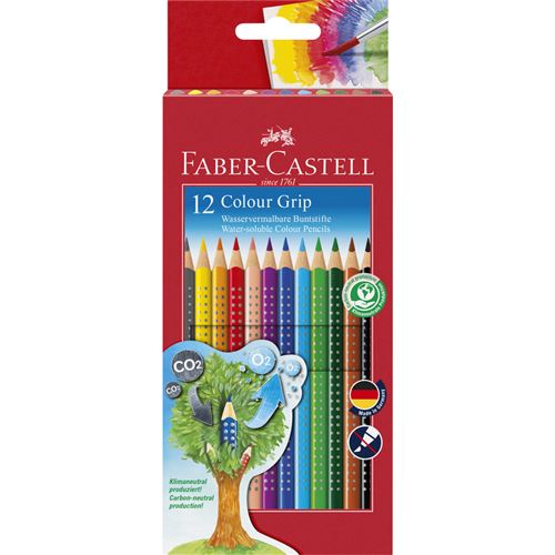 FABER-CASTELL Crayons de couleur Colour GRIP, &eacute;tui de 12