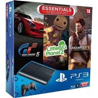 Console Sony PS3 Ultra Slim 12 Go + Gran Turismo 5 Essentiels + Uncharted 3 : Drake's Deception Essentiels + LittleBigPlanet 2 Essentiels