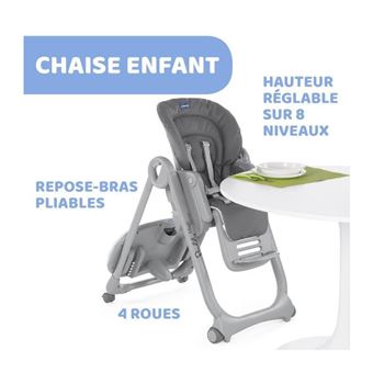 CHAISE HAUTE POLLY MAGIC RELAX 4 ROUE GRAPHITE