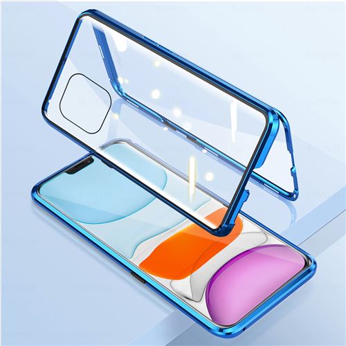 Coque pour iPhone12/Pro -Double Face Verre Trempé - Bleue