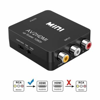 Adaptateur AV vers HDMI RCA AV/CVSB L/R, Scaler AV compatible avec hdmi,  boîtier de conversion vidéo HD 1080P, compatible avec NTSC PAL, HDMI