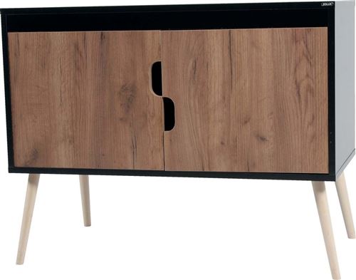 Zolux - Meuble pour cage Nevo et Neo 100 cm Noir et noyer