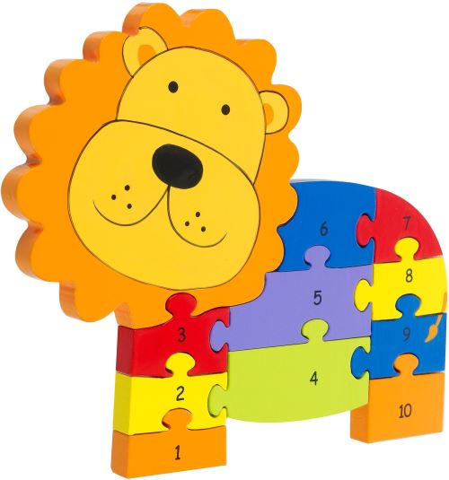 Orange Tree Toys Puzzle En Bois Animaux Apprentissâge Des Chiffres - Lion