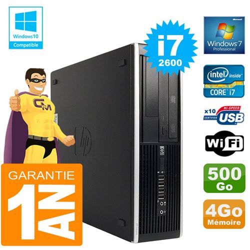 Pc hp compaq 8300 sff core i7-2600 ram 4go disque 500 go graveur dvd wifi w7 État correct - Hewlett-Packard reconditionné disponible sur Fnac