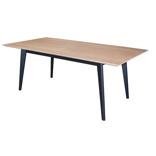 Table Ch&ecirc;ne massif et laqu&eacute; VINTAGE Pirotais Bois massif Noir mat 