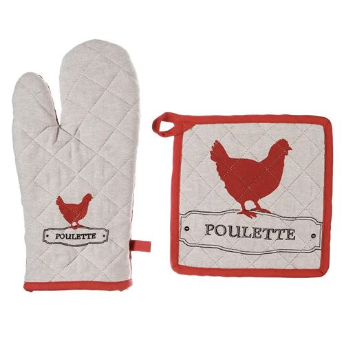 Cr&eacute;ateur d'int&eacute;rieur - Gant & Manique Poulette 33cm Multicolore