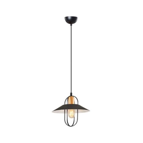 HOMEMANIA Lampe à Suspension Efesto Chandelier - de Plafond - Noir, Or en Métal, 25 x 25 x 120 cm, 1 x E27, Max 40W