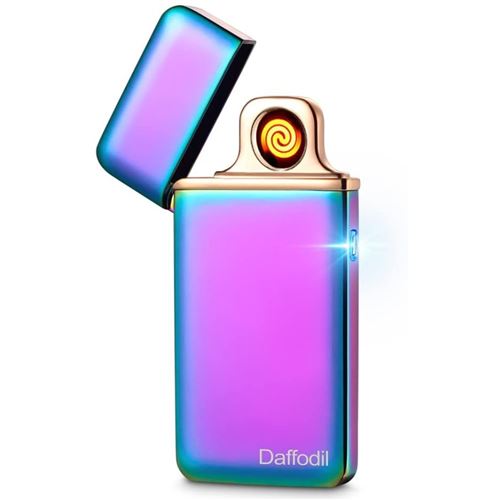 Briquet USB Electrique Rose Rechargeable Sans Flamme Anti-Vent – Daffodil EC220 – Briquet Électronique