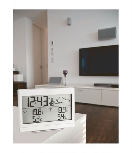 Station m&eacute;t&eacute;o radiopilot&eacute;e num&eacute;rique TFA Dostmann 35.1135.02 blanc