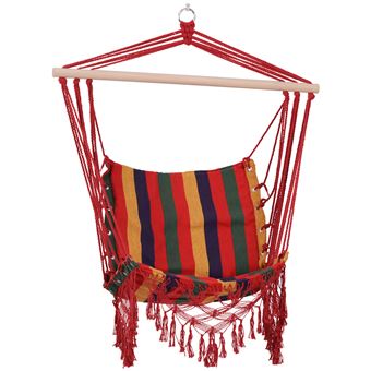 Chaise suspendue hamac de voyage respirant portable dim. 60L x 45l x 55H m coton polyester multicolore - 1