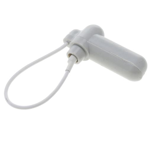 Étiquette anti-vol compatible EAS RF 8.2MHz 50 x 13 mm blanc avec câble en acier