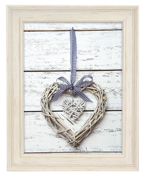 Zep U368W Cadre Photo Bois 15x20 cm Resia Résine, Verre Blanc 25x20x2, 2 cm