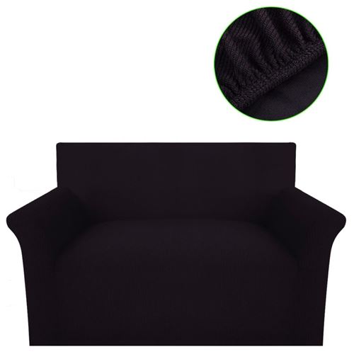 vidaXL Housse de canapé Brun Polyester tricotée en côté