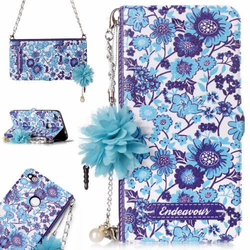 Huawei P8 Lite 2017 Housse Etui Cuir PU Fleurs Blanc ALS63664