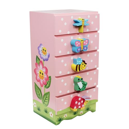 Meuble commode armoire présentoir coffre à bijoux en bois enfant fille TD-11640A