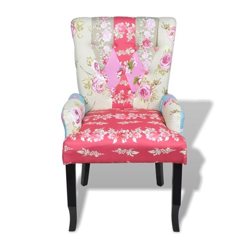 vidaXL Stoel met patchwork ontwerp stof