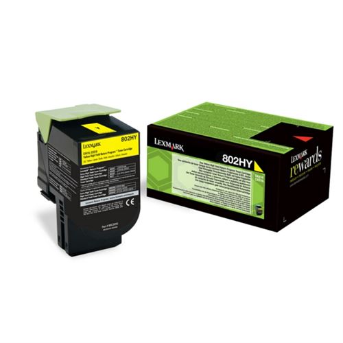 Lexmark 802HY - hoog rendement - geel - origineel - tonercartridge - LCCP, LRP