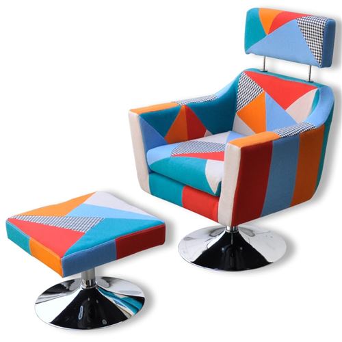 vidaXL Televisiefauteuil met patchwork stof meerkleurig