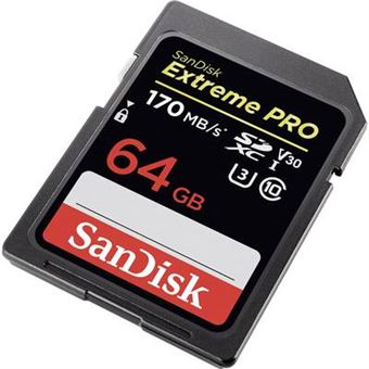 Carte mémoire SDXC SanDisk Extreme PRO UHS-I V30 64 Go - Carte mémoire SD
