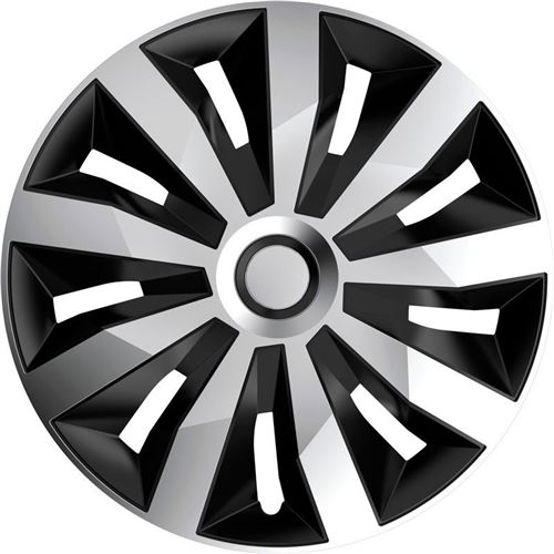 AutoStyle Enjoliveurs Penta 13 pouces ABS argent / noir lot de 4