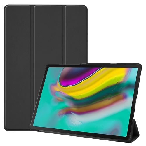 Etui en PU triple pli avec support noir pour votre Samsung Galaxy Tab S5e SM-T720