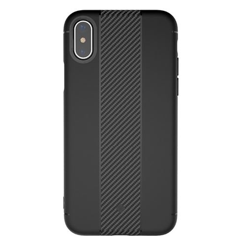 iPhone X Coque Protection TPU Noir Effet Carbone ALS48325