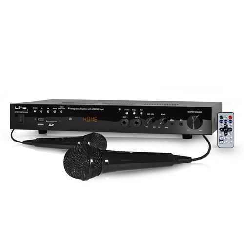 Amplificateur HiFi Stéréo MP5 2x50W avec vidéo MP5 HDMI/USB/SD/FM/BLUETOOTH + 2 Mic ATM6100MP5-HDMI-DESTOCKAGE
