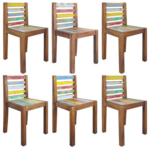vidaXL Eetkamerstoelen 6 st massief gerecycled boothout