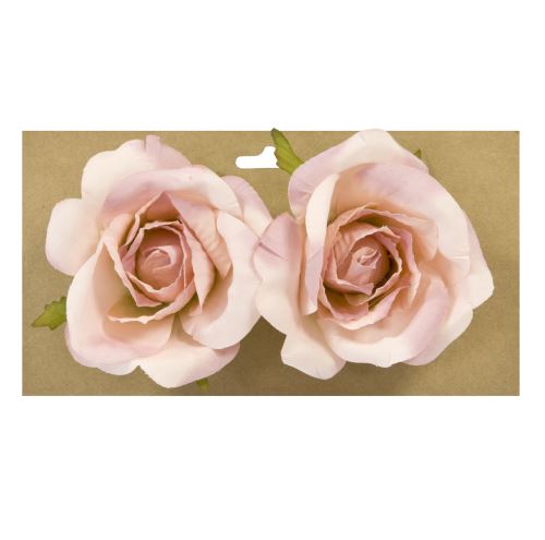 Lot de 2 Roses à attacher coloris Rose Foncé - 10 cm