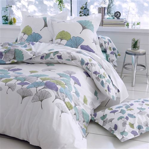 Drap housse percale Ginko TRADILINGE - 160 x 200 cm