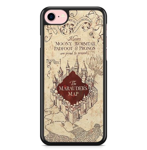 Coque Fifrelin Noire pour iPhone X et iPhone XS Harry Potter la carte du maraudeur 2